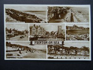 Essex FRINTON ON SEA 7 Image Multiview shows BATHING HUTS - Old RP Postcard