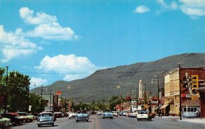 Main Street looking north Heber City Utah vintage cars Postcard