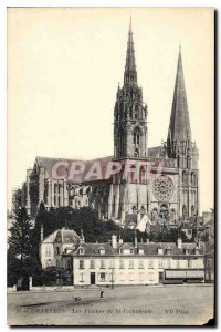 Postcard Old Chartres The Arrows of the Cathedral