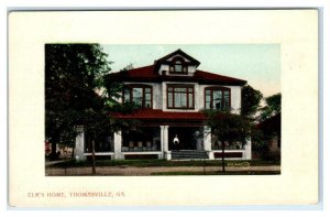 THOMASVILLE, Georgia GA ~ ELK'S HOME Fraternal c1910s Thomas County Postcard