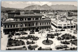 Saltillo Coahuila Mexico Postcard Aerial View of Park c1940's RPPC Photo