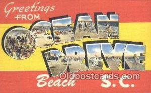 Ocean Drive Beach, SC USA Large Letter Town Unused 