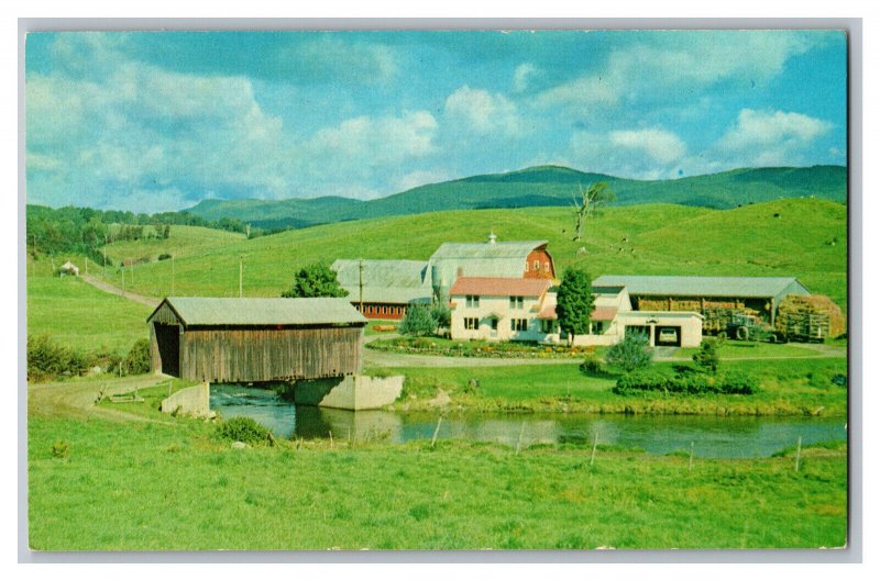 Postcard VT Scribner Covered Bridge Johnson Vermont