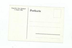 1908 Original Mint RPPC Zeppelin over Stuttgart Postcard