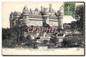 Old Postcard Chateau de Pierrefonds View from Route Compiegne