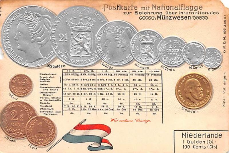 Niederlande Coin  paper chip right top corner and left edge