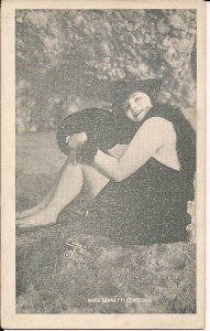 Arcade Card, Sexy Woman, 1920's Mack Sennett Comedies, Hollywood, Fur, Hat, 04