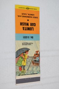 Lomita Car Wash Lomita California Rainy Days 20 Strike Matchbook Cover