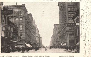 Vintage Postcard 1906 Nicollet Avenue Looking South Minneapolis Minnesota MN