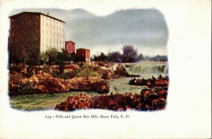 Falls and Queen Bee Mill Sioux Falls SD Embossed UDB Vintage Postcard F47