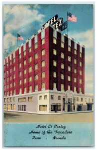 c1940 Exterior Hotel El Cortez Building Reno Nevada NV Unposted Vintage Postcard