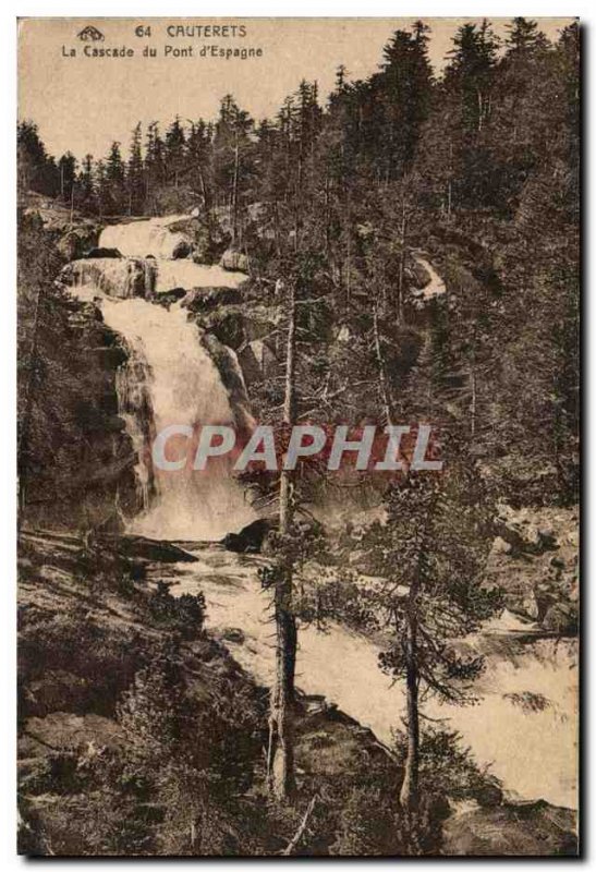 Old Postcard Cauterets Cascade Bridge d & # 39Espagne