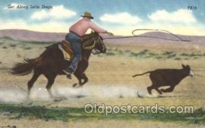 Roping Cattle Western Cowboy, Cowgirl Unused 