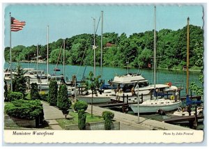 1984 Manistee Waterfront Lake Michigan Boats Traverse City MI Vintage Postcard