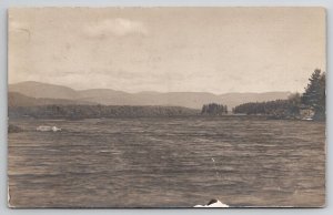 Center Lovell ME Speckled Mountain Lake Kezar Maine RPPC Real Photo Postcard M25