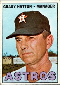 1967 Topps Baseball Card Grady Hatton Manager Houston Astros sk2175