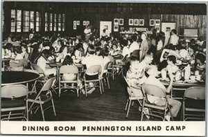 PENNINGTON NJ ISLAND CAMP DINING ROOM VINTAGE REAL PHOTO POSTCARD RPPC