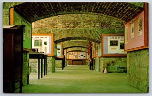 Interior~Archways Casemate Museum Fort Monroe Virginia~Vintage Postcard