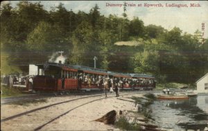Ludington MI Dummy RR Train at Epworth c1910 Postcard