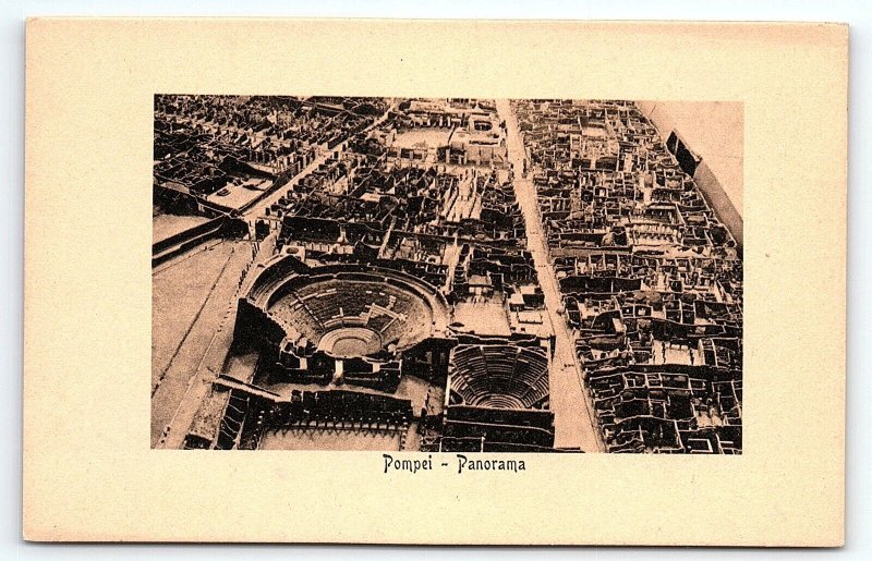 c1915 POMPEI ITALY RUINS PANORAMA EARLY POSTCARD P1879