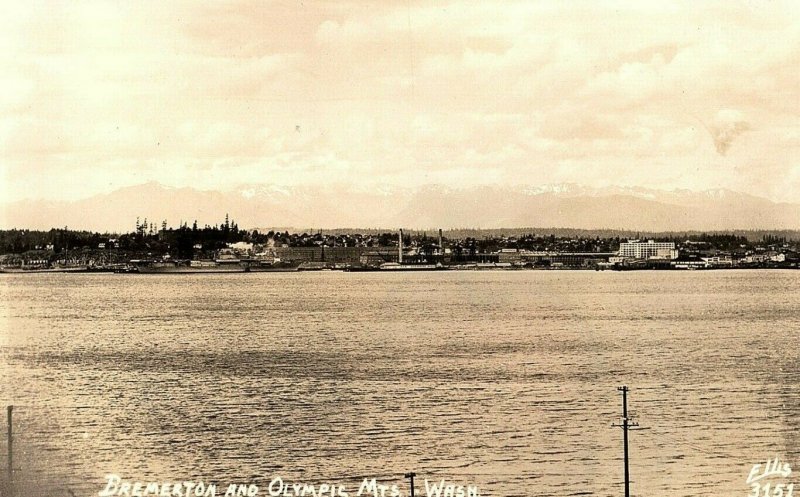 C.1920-30's RPPC Ellis U.S. Navy Ships Bremerton Postcard P151 