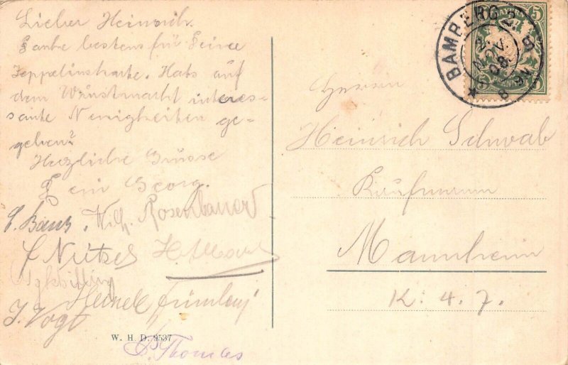 A165 Germany 1908 Bamberg Villa Remeis vintage postcard