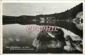 Old Postcard Auvergne Pavin Lake eruptive rocks of the southern shore is