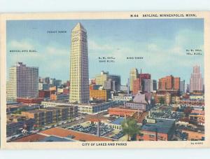 Linen LABELED OFFICE TOWER BUILDINGS Minneapolis Minnesota MN F9475