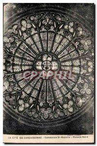 Old Postcard La Cite Carcassonne Cathedrale St Nazaire North Rose Window