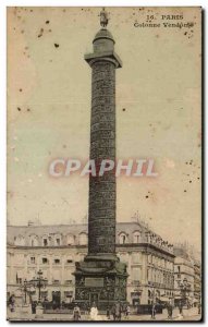 Paris - 1 - Vendome Column - Old Postcard
