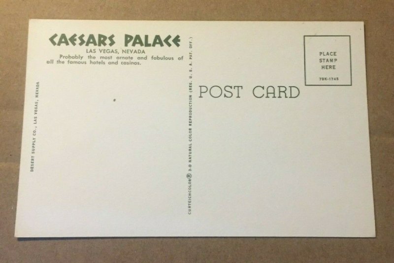 UNUSED  POSTCARD - CEASARS PALACE, LAS VEGAS, NEVADA