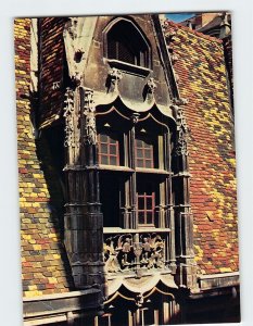 Postcard Grande lucarne à deux étages, Hôtel Chambellan, Dijon, France
