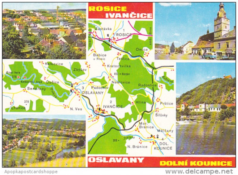 Czechoslovakia Okoli Brna Multi View With Map