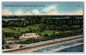 Palm Beach Florida FL Postcard Palm Beach Country Club Beach View c1940's