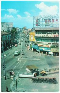 Malaysia Penang George Town Penang Road Street Scene 1960s ASMK Postcard