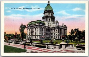 Springfield Illinois, State Capitol Building, Lincoln Square, Vintage Postcard