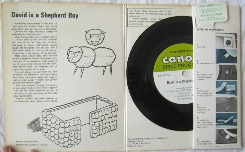 Vintage David Is A Shepherd Boy Canon Bible Program For GE Show N Tell 1966