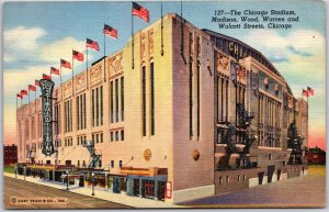 Chicago Illinois ILL, Stadium, Madison, Wood Warren, Wolcott Streets, Postcard