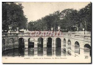 Old Postcard Nimes Fountain Gardens, the Roman Baths