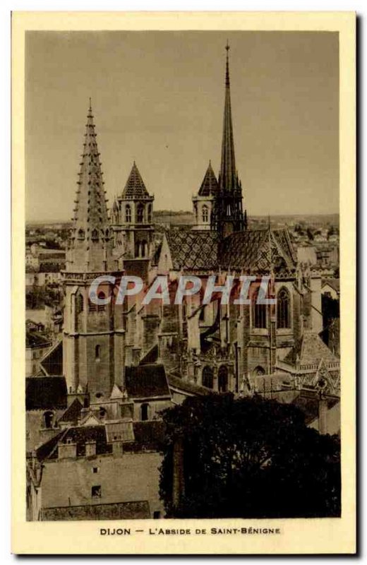 Dijon Old Postcard L & # 39abside Saint Benigne