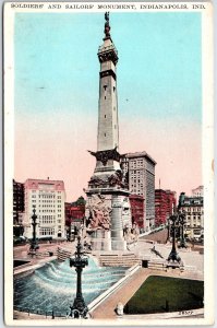 VINTAGE POSTCARD SOLDIERS' AND SAILORS' MONUMENT AT INDIANAPOLIS c. 1925