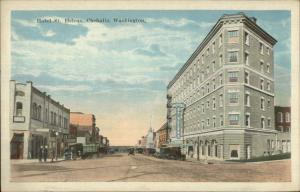 Chehalis WA Hotel St. Helens & Street c1920 Postcard