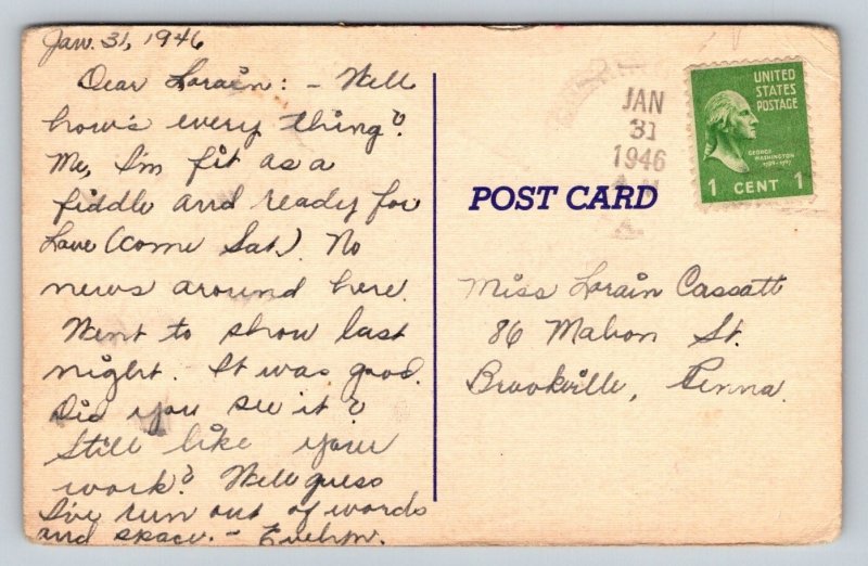 1946  Look at That Blimp  Fat Lady  Comic Humor   Postcard