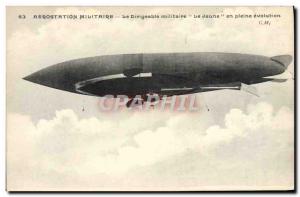 Old Postcard Jet Aviation Airship Zeppelin airship Military The Yellow full E...