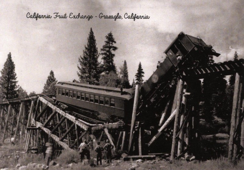 CA - Graeagle. Train Wreck, California Fruit Exchange (5.75 X 4 Photo Reprint)