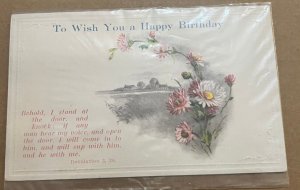 VINTAGE UNUSED POSTCARD - EMBOSSED - TO WISH YOU A HAPPY BIRTHDAY