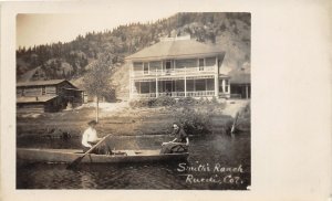 H39/ Ruedi Colorado RPPC Postcard c1910 Eagle Co Smith's Ranch Boat Home 49