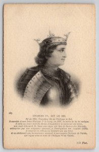 Royalty Charles IV Dit Le Bel Portrait Postcard J48