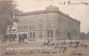 J43/ Albert Lea Minnesota RPPC Postcard c1910 Hotel Albert Building 153