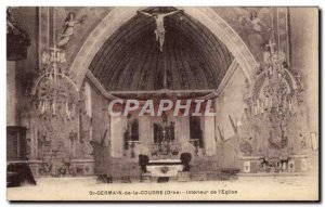 Postcard Old St Germain De La Coudre Interior From I & # 39Eglise